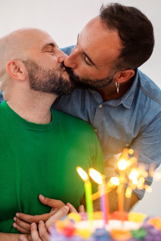 Gay man smiling